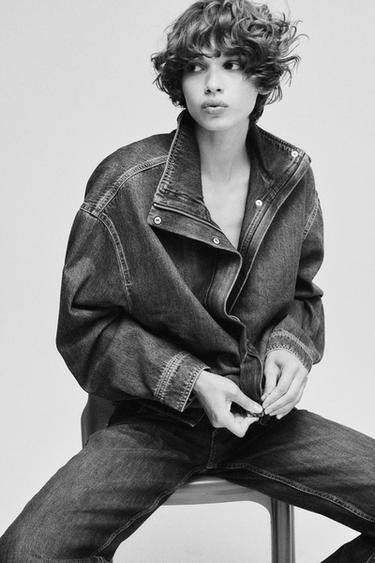 Zara TRF DENIM JACKET - Blue