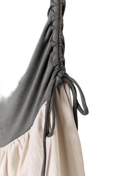 COMBINED BALLOON DRESS - Grey / Beige by Zara
