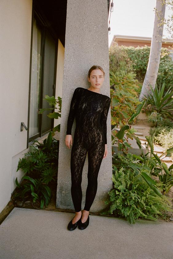 SEAMLESS LACE JUMPSUIT - Black by Zara - Image 0