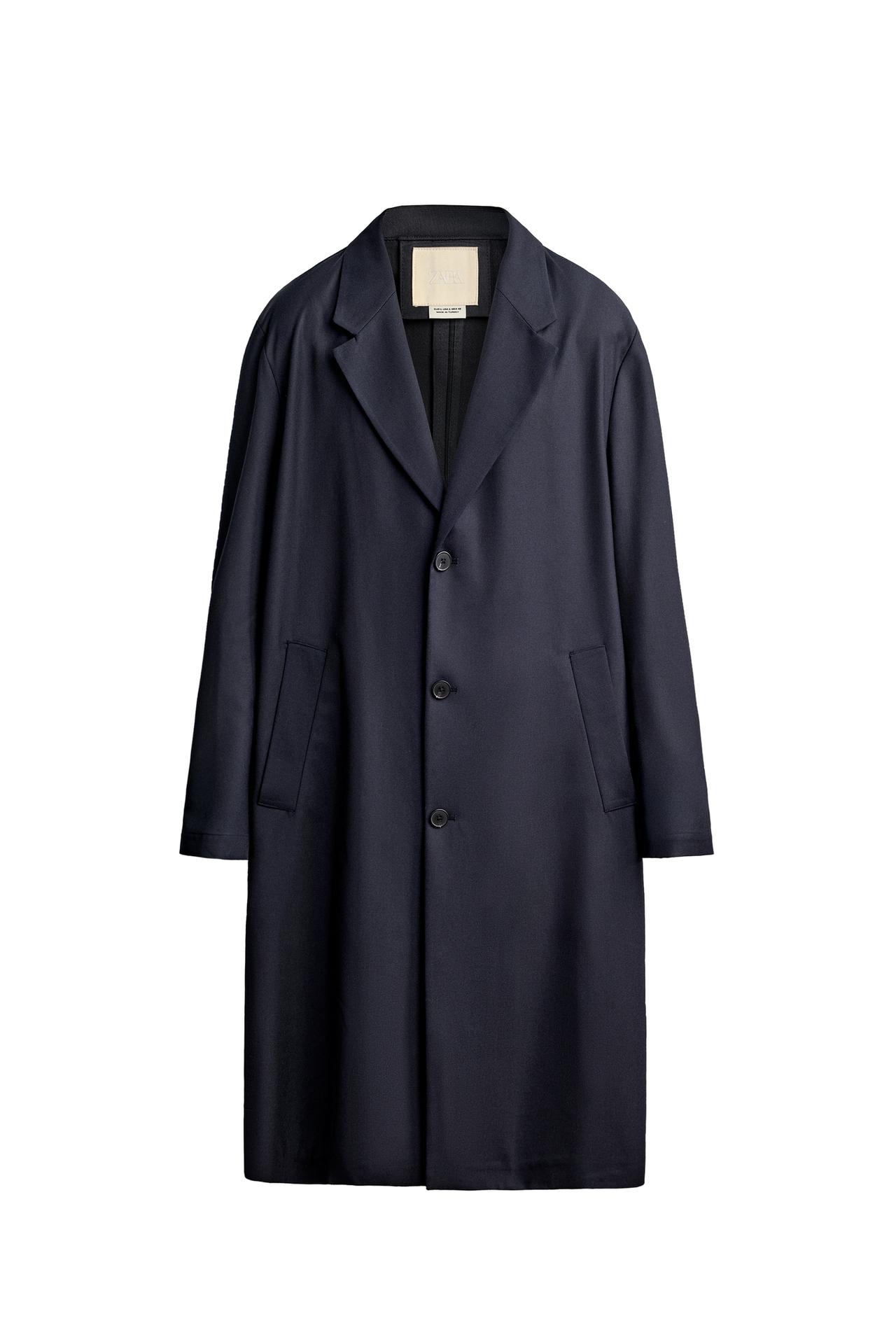RELAXED FIT WOOL BLEND FROCK COAT