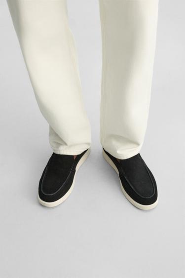 CASUAL LEATHER LOAFERS - Black by Zara