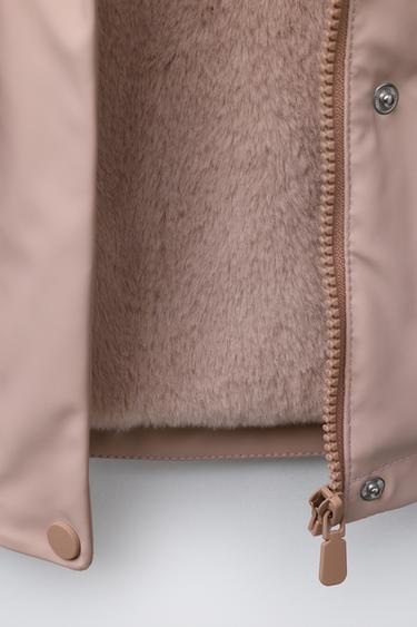 VESTE DÉPERLANTE ENDUITE EFFET FOURRURE - Rose de Zara - Image 7