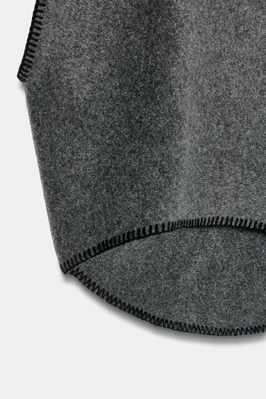 GILET EN MAILLE AVEC SURPIQÛRES EN CONTRASTE - Gris foncé de Zara - Image 6