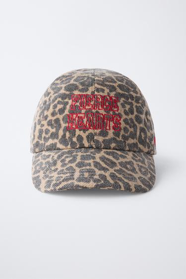 CASQUETTE ANIMAL PRINT BRODÉE - Sable de Zara