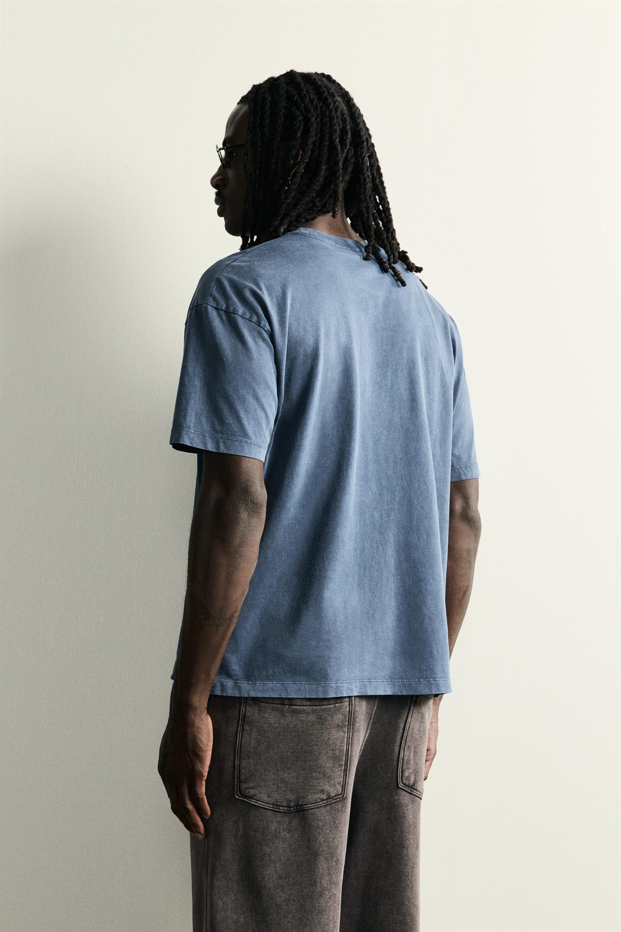WASHED EFFECT TEXT T-SHIRT