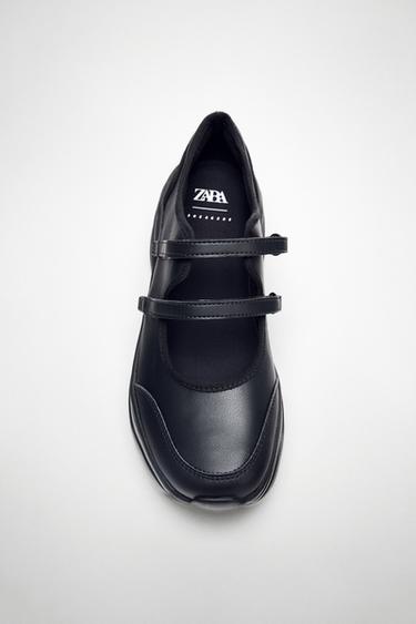 CHUNKY STRAPPY BALLERINAS - Black by Zara