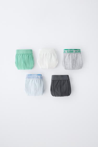 AGES 6-14 / 5-PACK OF TEXT BOXERS - Multicoloured by Zara