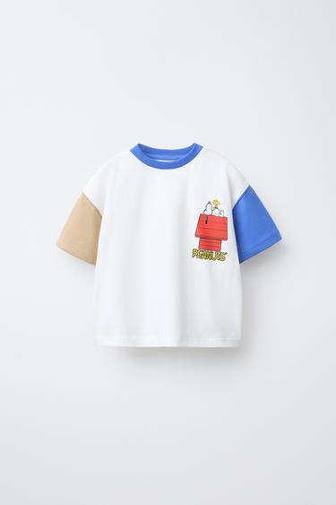 ENSEMBLE DE JOGGING T-SHIRT ET BERMUDA SNOOPY PEANUTS™ - Vert / Écru de Zara - Image 1