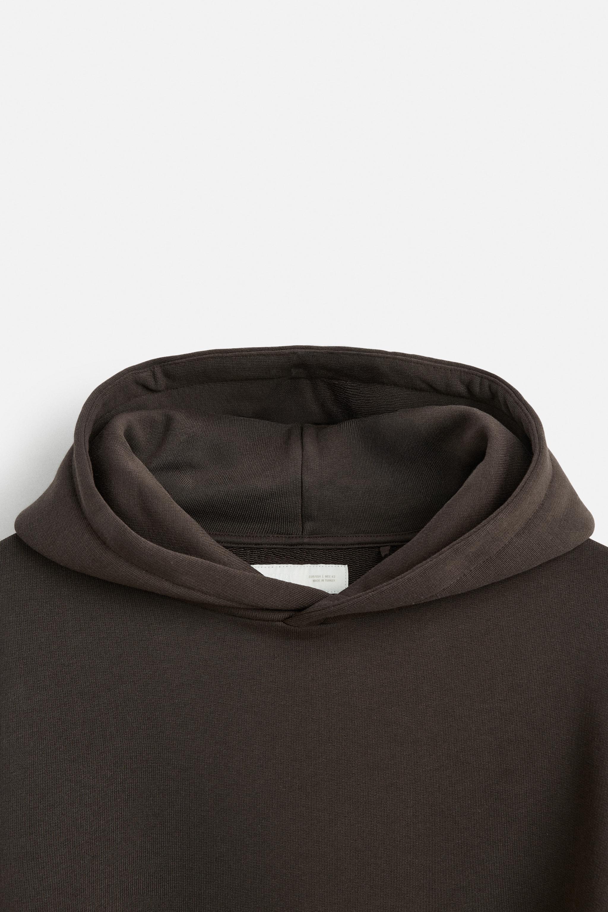 BOXY FIT HOODED SWEATSHIRT - Brown | ZARA United States