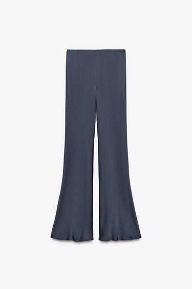 ZW COLLECTION SATIN FLARE TROUSERS - Petrol blue by Zara - Image 6