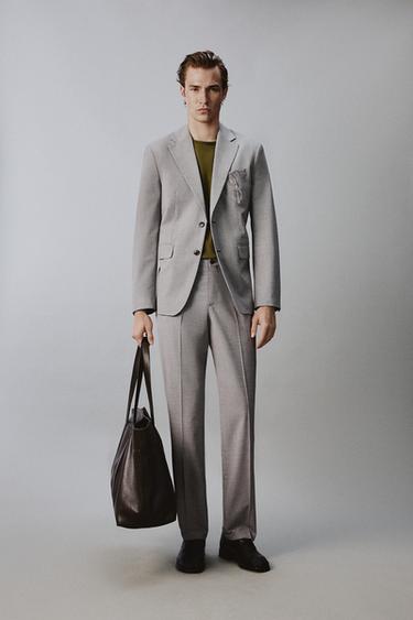 Zara HOUNDSTOOTH REGULAR FIT SUIT - 