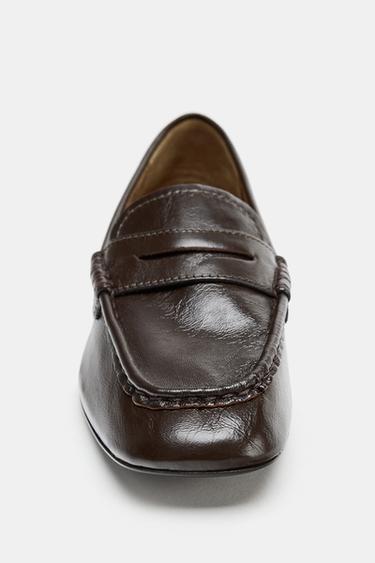 MOCASSINS EN CUIR SOFT - Marron chocolat de Zara - Image 5