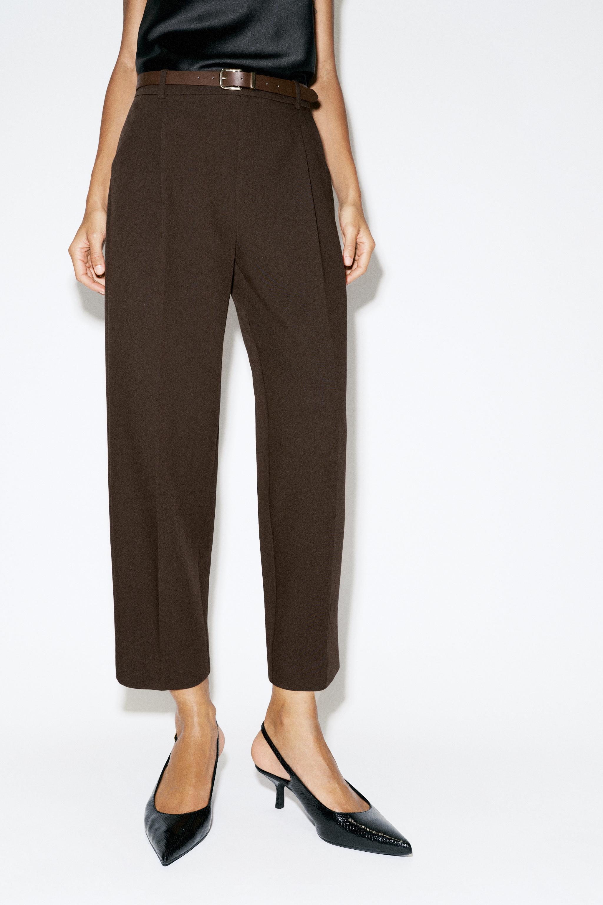 BELTED ANKLE PANTS