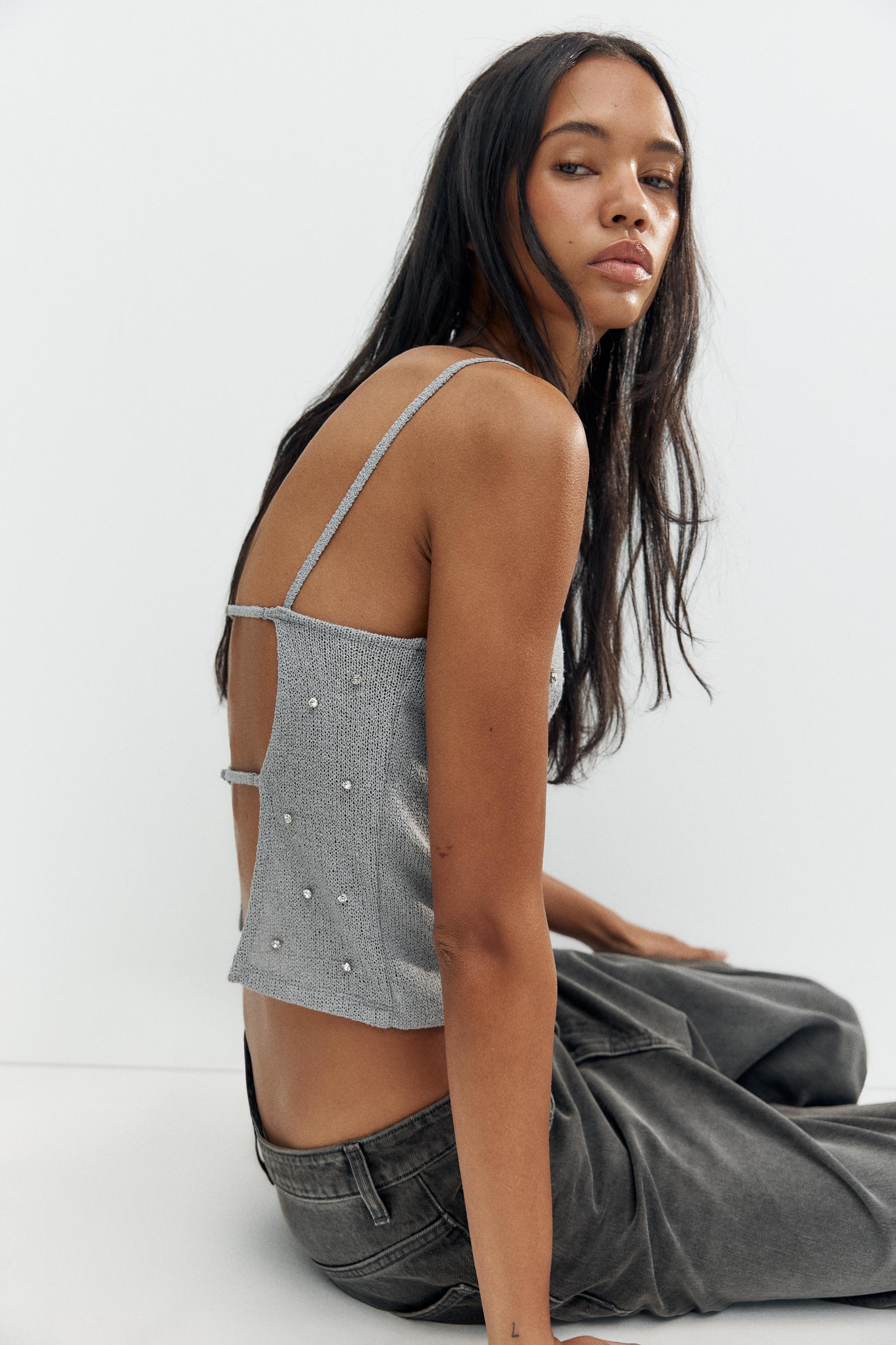 JEWEL OPEN BACK TOP - Pastel pink | ZARA United States