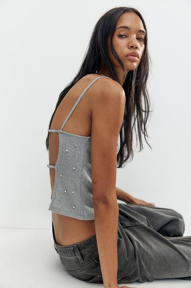 TOP DOS NU BIJOUX - Bleu / Gris de Zara - Image 2