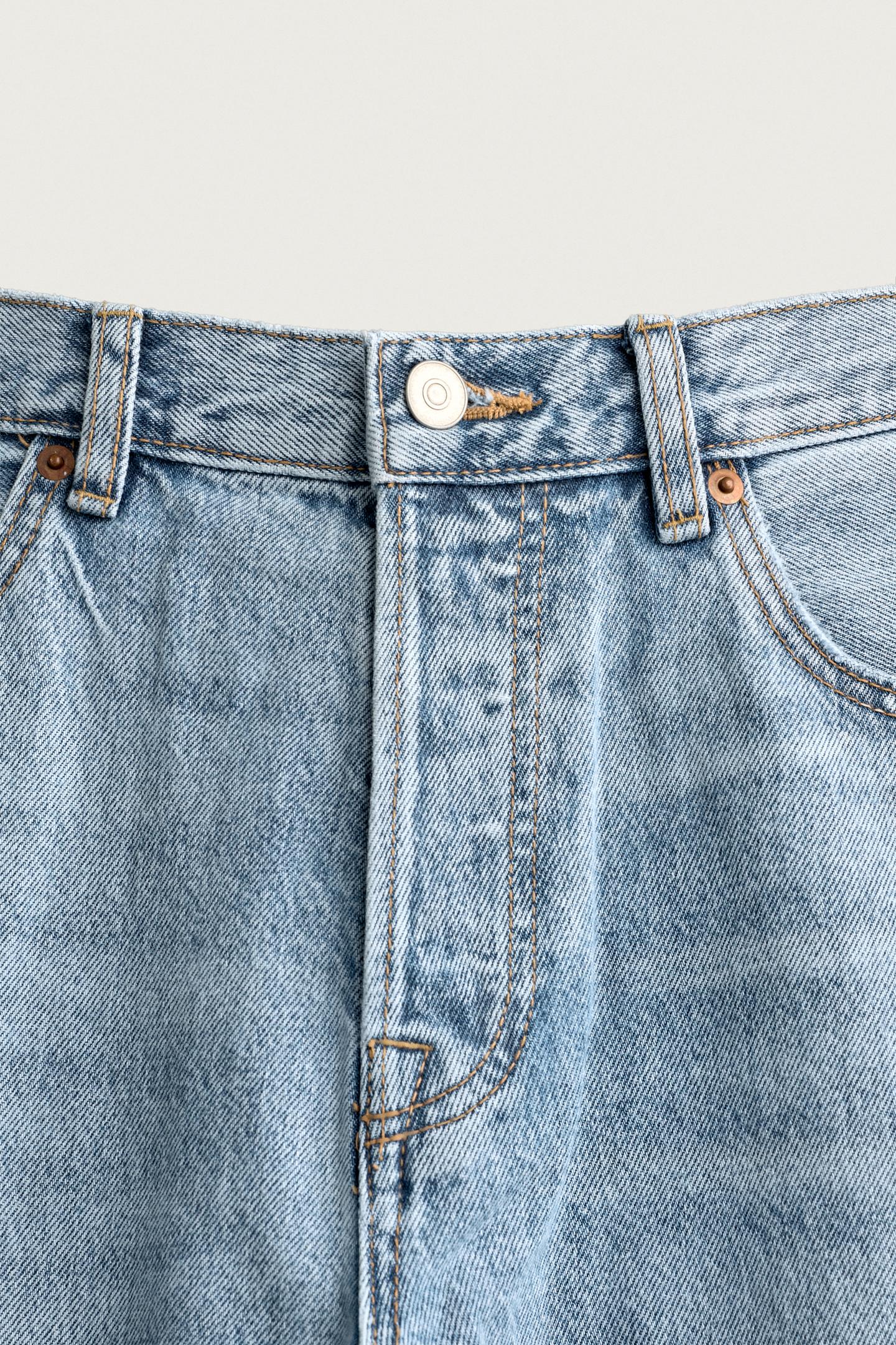 Мужские джинсы Zara Straight Fit, цвет: Синий — фото 9