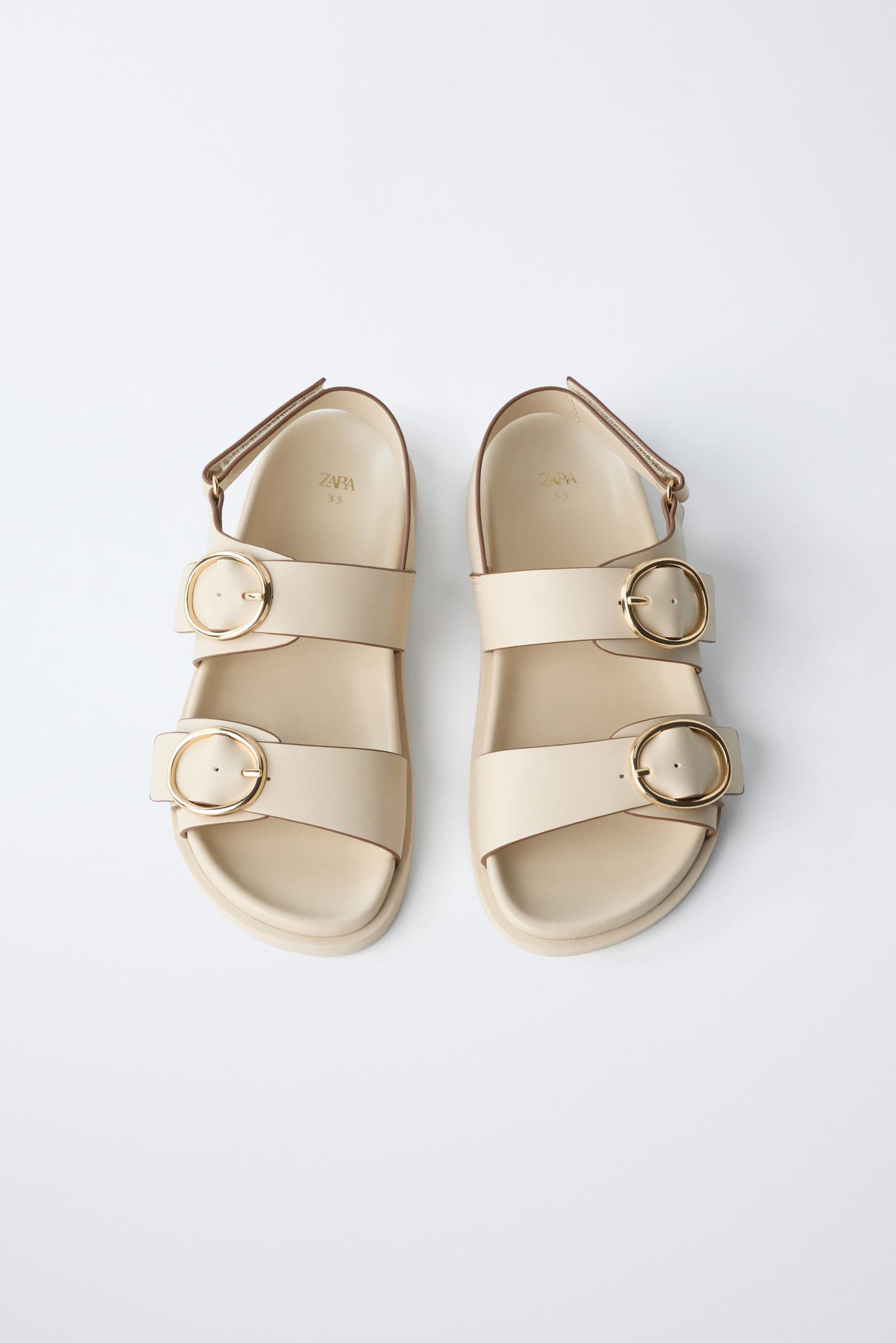 Детские сандалии Zara Double Buckle, цвет: Молочный белый — фото 4