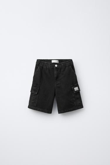 BERMUDA DENIM CARGO  - Negro de Zara - Imagen 0