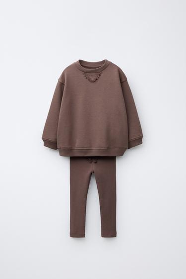 Zara SWEATSHIRT AND PLAIN LEGGINGS TOTAL LOOK - 477