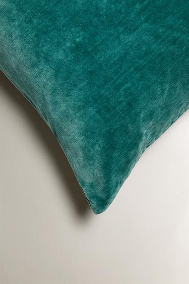 HOUSSE DE COUSSIN VELOURS - Bleu de Zara - Image 1