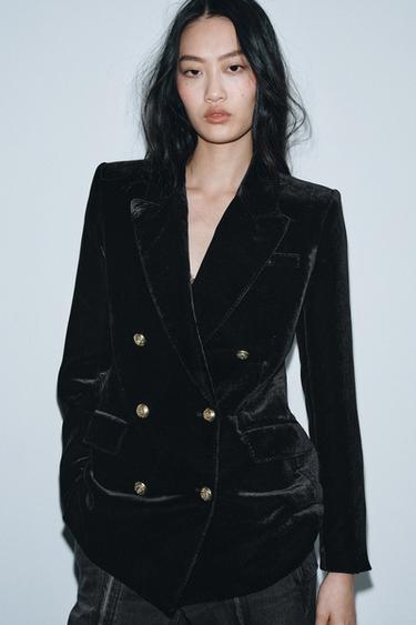 ZW COLLECTION LIMITED EDITION VELVET BLAZER - Black by Zara