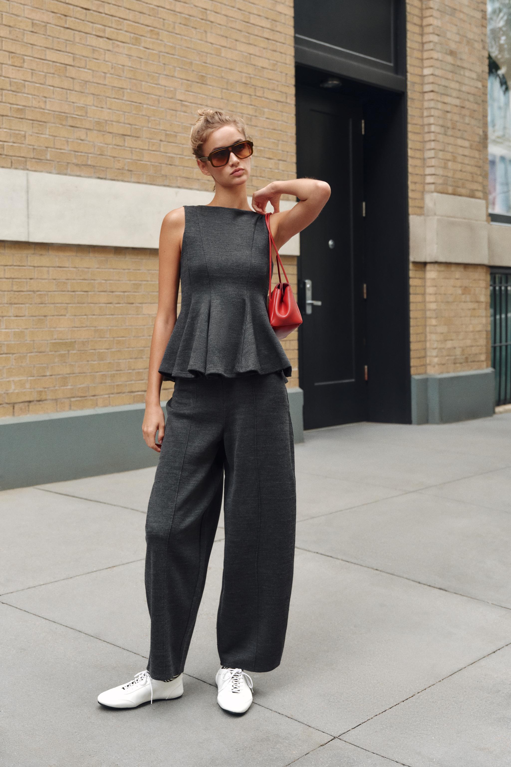 Zara Yumuşak Dokulu Peplum Top