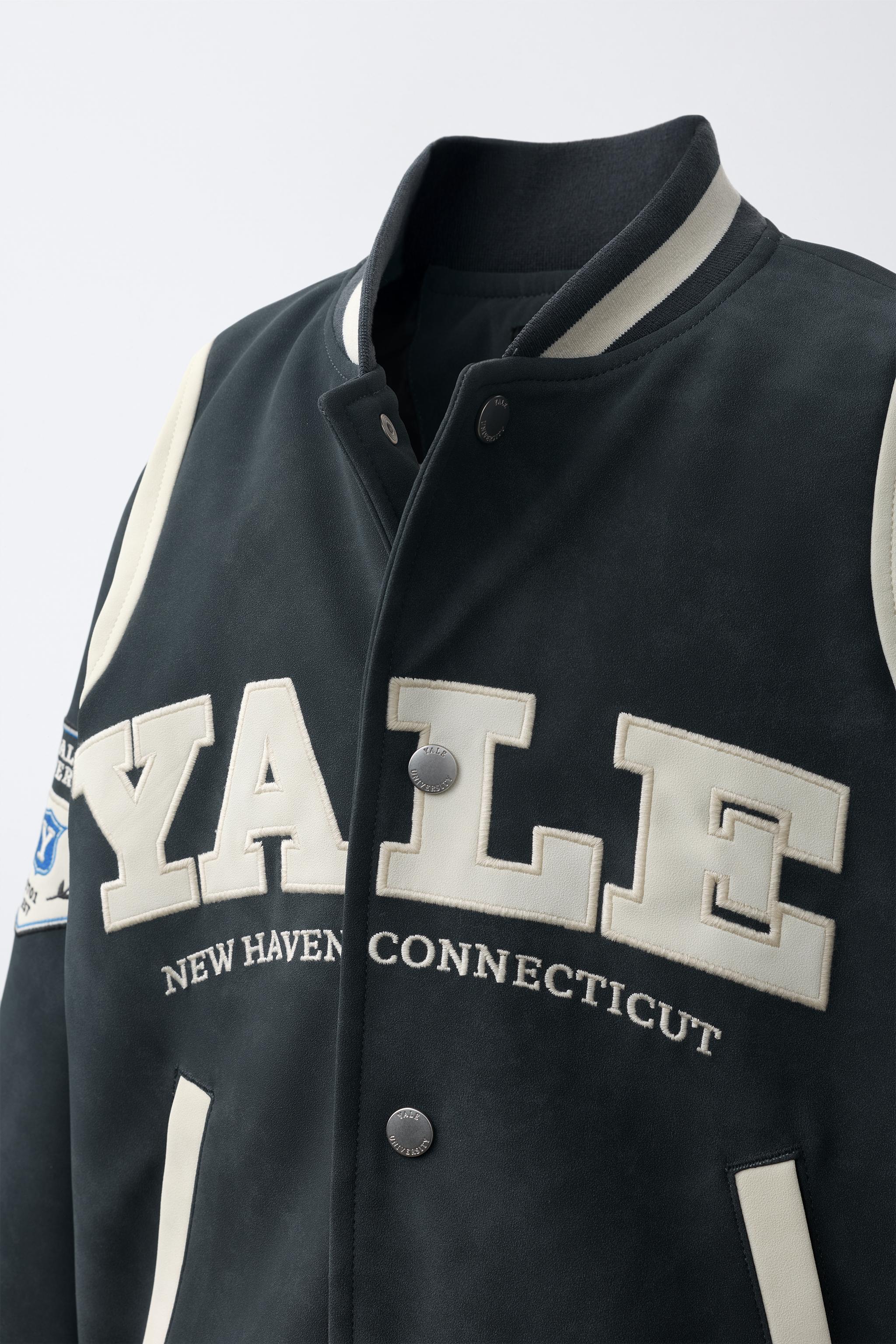 Детские куртки Zara YALE UNIVERSITY™ FAUX LEATHER BOMBER JACKET — фото 6