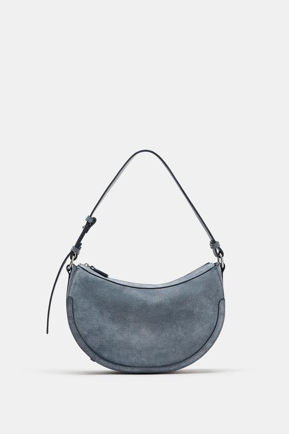 BOLSO BANDOLERA PIEL - Azul de Zara - Imagen 0