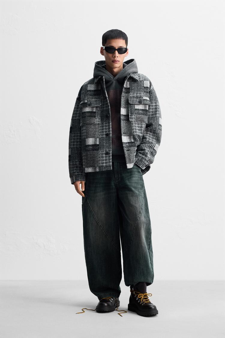 パッチワークポケット シャツジャケット - グレー | ZARA Japan / 日本