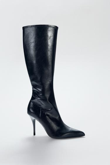 Zara FITTED HEEL BOOTS - Black
