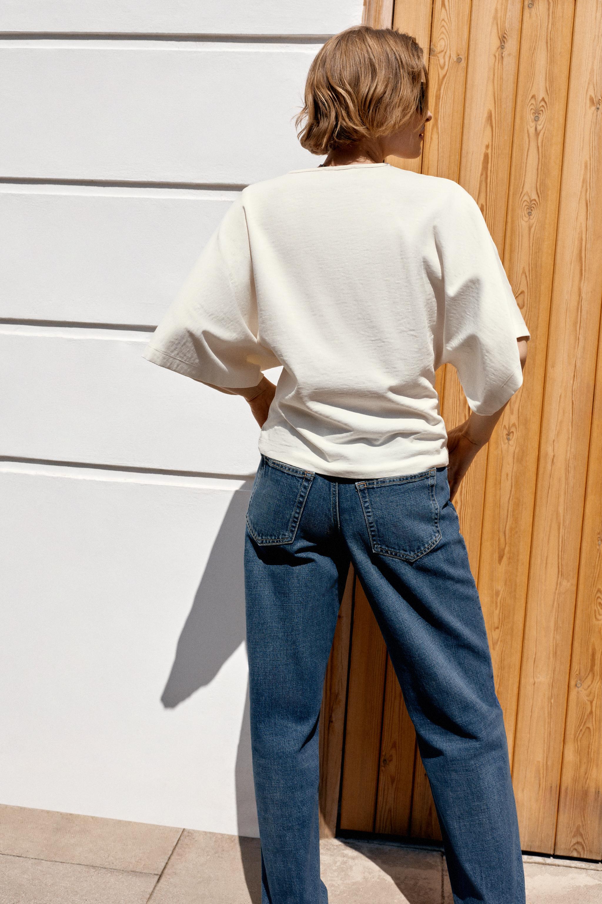 Zara DÜĞMELİ YAKA T-SHIRT görsel 4