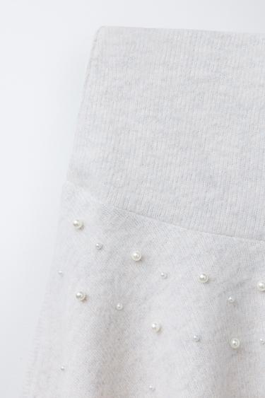 SOFT TOUCH FAUX PEARL SKIRT - Ecru by Zara - Image 2