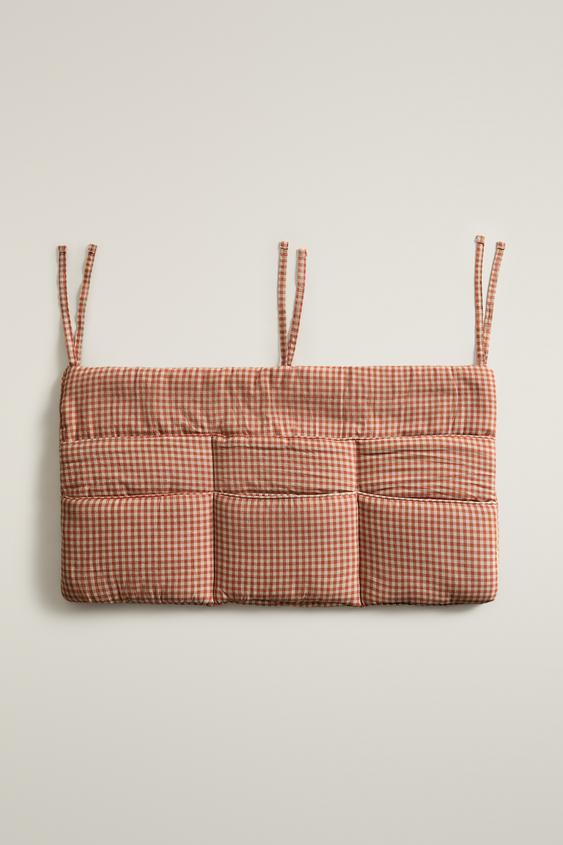 COTTON GINGHAM BABY COT ORGANISER - Dark orange by Zara - Image 0