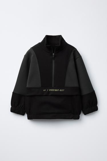 SPORTY CONTRAST SWEATSHIRT - Black by Zara