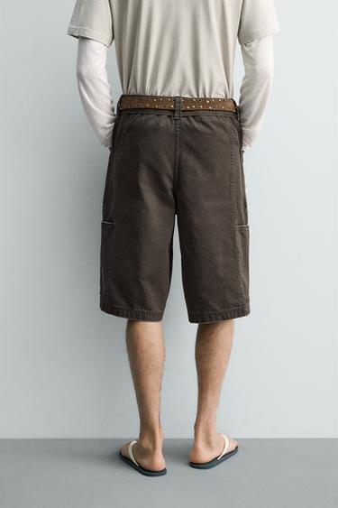 SHORT BAGGY AVEC CEINTURE - Marron de Zara - Image 2