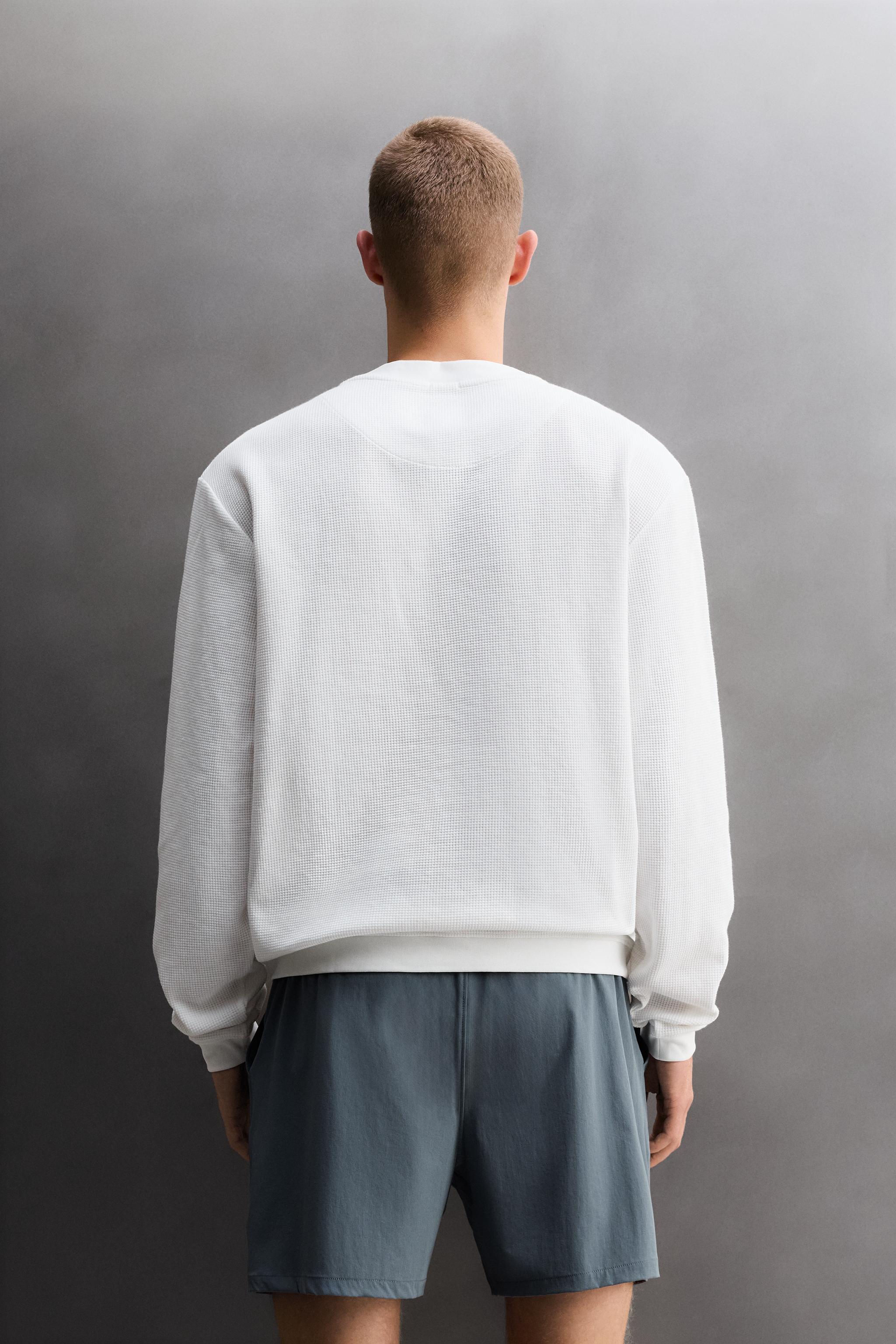 Мужские худи Zara WAFFLE TRAINING CREWNECK SWEATSHIRT — фото 3