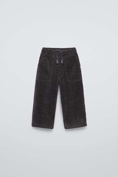 PANTALÓN RECTO PANA - Gris antracita de Zara - Imagen 0