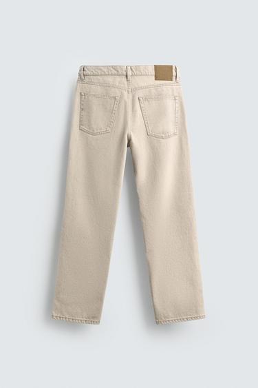 PRINTED STRAIGHT-LEG JEANS - Ecru by Zara - Image 7