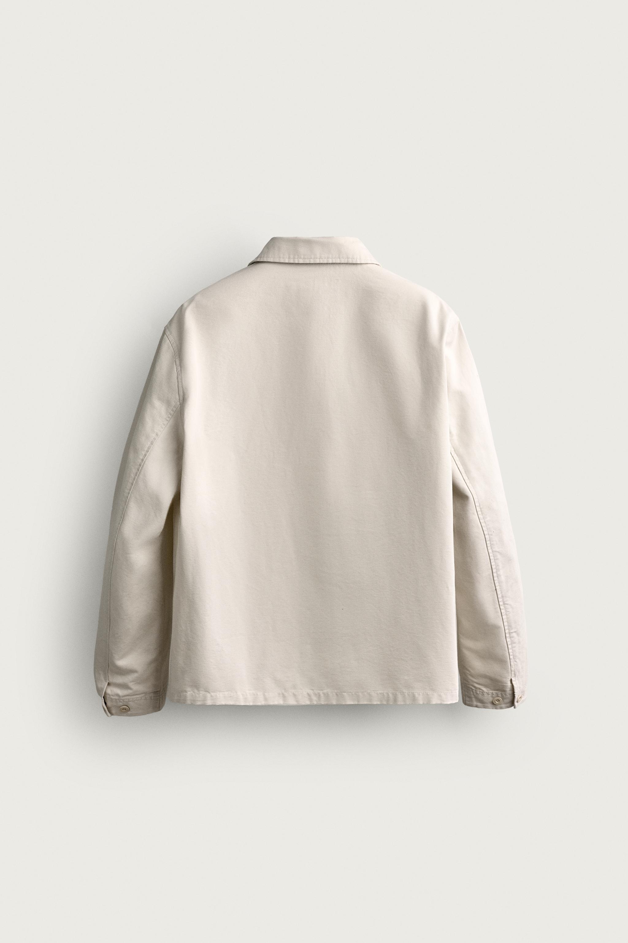 Zara REGULAR FIT KANVAS İNCE CEKET görsel 8