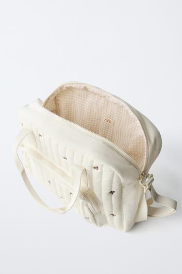 SAC DE MATERNITÉ IMPRIMÉ FLEURI - Blanc écru de Zara - Image 3