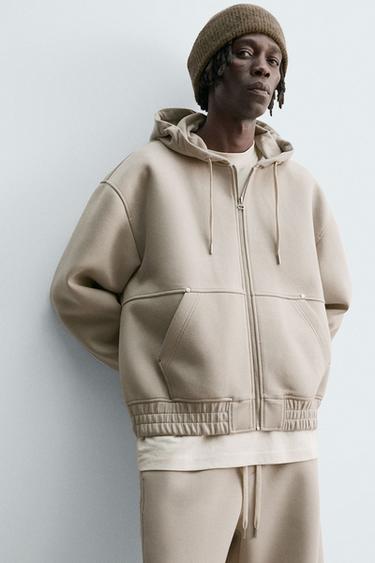 SWEAT EFFET NÉOPRÈNE À CAPUCHE ET FERMETURE ÉCLAIR - Pierre de Zara - Image 6