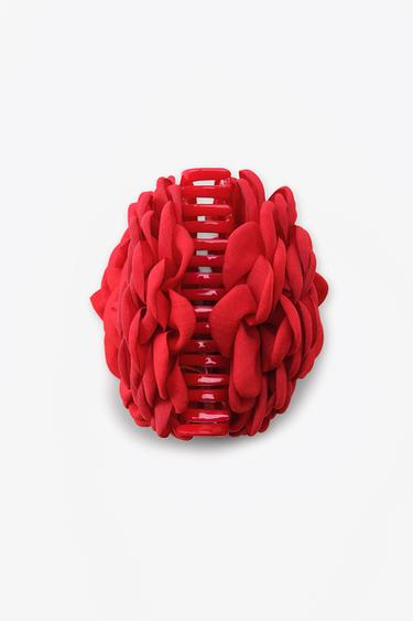 PINCE CHEVEUX TISSU FLEUR - Rouge de Zara - Image 4