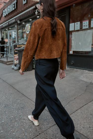 PLEATED TROUSERS WITH BUTTONED HEM - Navy blue by Zara - Image 2