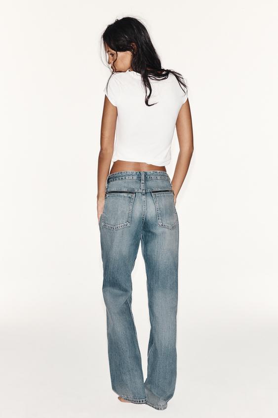 JEANS TRF STRAIGHT COUTURE TAILLE BASSE - Bleu de Zara - Image 6