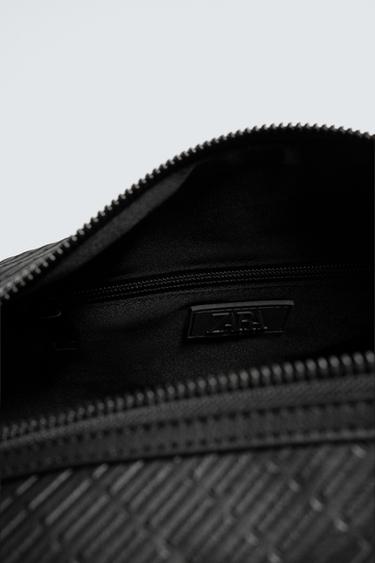 RUBBERISED TEXTURED CROSSBODY BAG - Black by Zara - Image 5