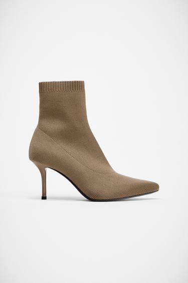 WOVEN ANKLE BOOTS - Beige by Zara
