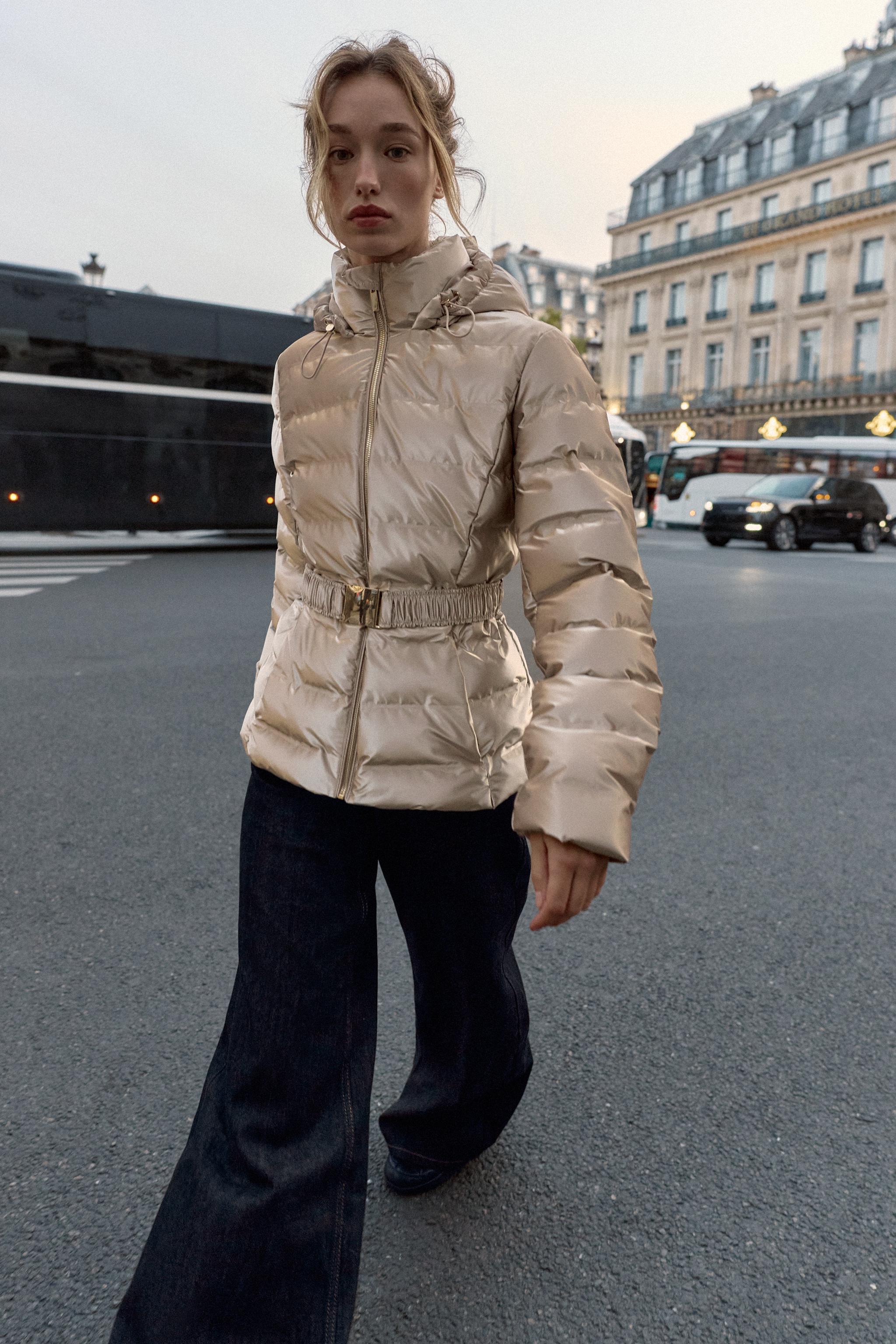 極美品✨ZARA フード付き キルティングアノラック モールグレー レディースアウターウェア アノラック | ZARA 日本