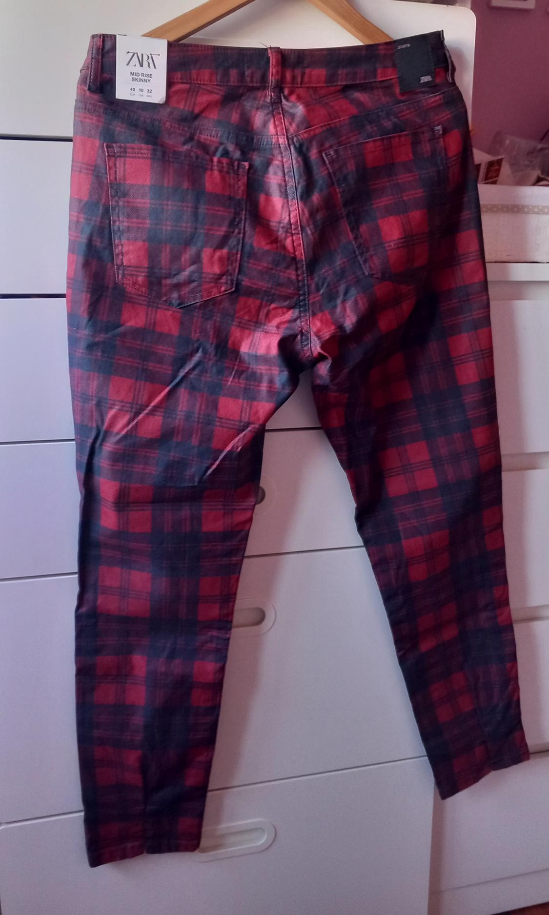 CHECK SKINNY TROUSERS - Image 2
