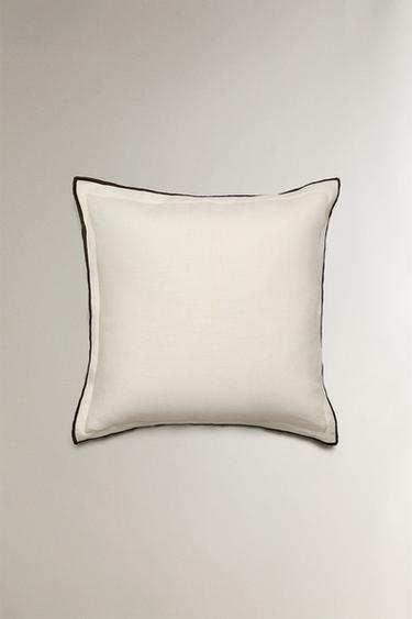 HOUSSE DE COUSSIN OVERLOCK - Blanc de Zara