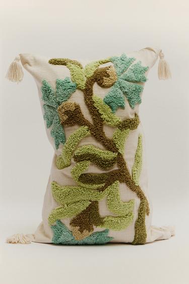 TUFTING CUSHION COVER - Turquoise by Zara